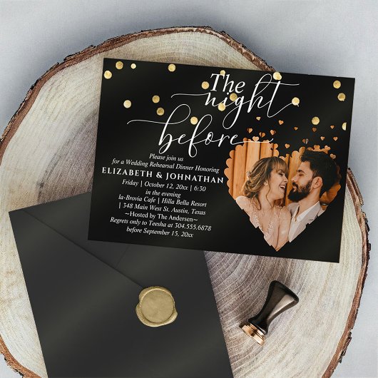 Golf Sparkly Rehearsal Dinner Night before Kaart