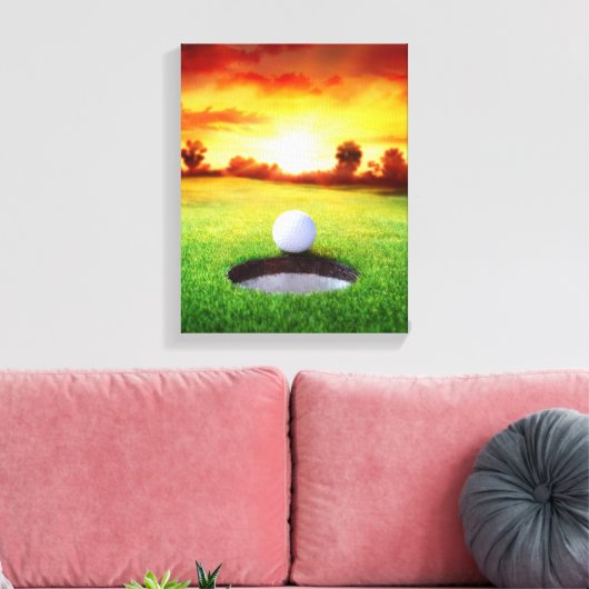 Golf spelen op Sunset in Florida Canvas Afdruk (Insitu (Woonkamer))