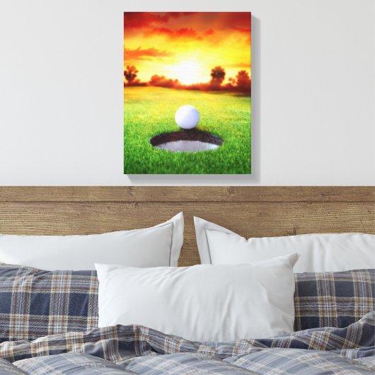 Golf spelen op Sunset in Florida Canvas Afdruk (Insitu (Slaapkamer))