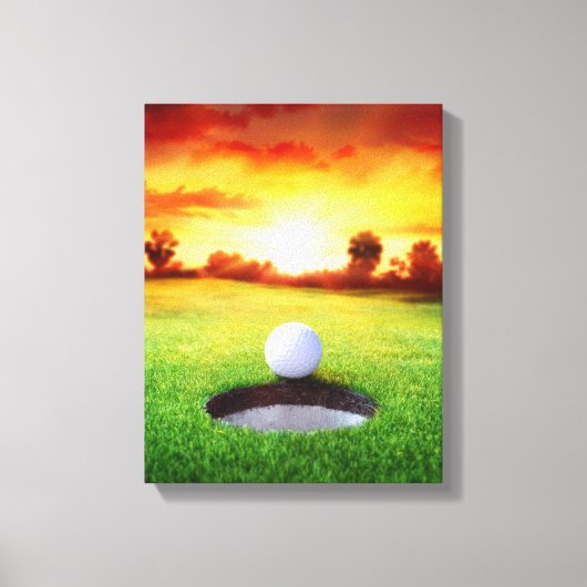 Golf spelen op Sunset in Florida Canvas Afdruk (Voorkant)