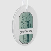 Golf Speler Golf Tas Golfer Monogram Kerstmis Ornament (voorkant)