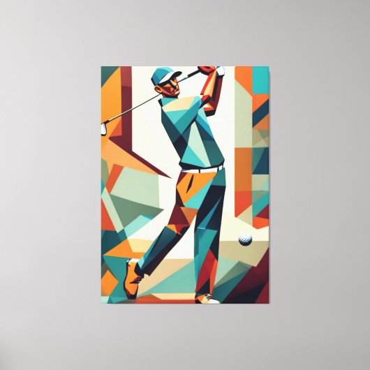 Golf speler kubisme canvas (Voorkant)