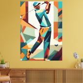 Golf speler kubisme canvas (Insitu (Woonkamer))