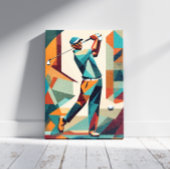 Golf speler kubisme canvas afdruk