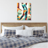 Golf speler kubisme canvas afdruk (Insitu (Slaapkamer))