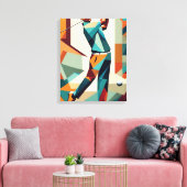 Golf speler kubisme canvas afdruk (Insitu (Woonkamer))