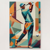 Golf speler kubist legpuzzel (Verticaal)