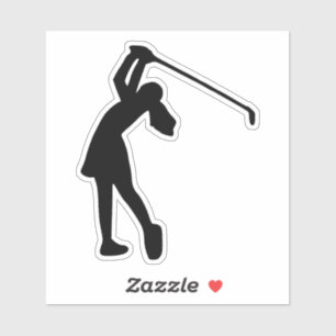 Golf speler meisje silhouet ontwerp sticker