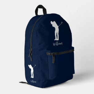 Golf Speler Script Monogram Navy Blauw Bedrukte Rugzak