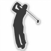 Golf speler silhouet ontwerp sticker (Voorkant)