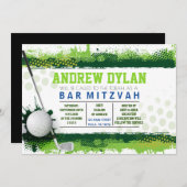 GOLF SPLASH Bar Mitswa uitnodiging (Voorkant / Achterkant)