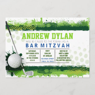 GOLF SPLASH Bar Mitswa uitnodiging