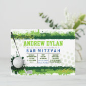 GOLF SPLASH Bar Mitzvah Uitnodiging (Staand voorkant)
