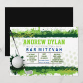 GOLF SPLASH Bar Mitzvah Uitnodiging (Voorkant / Achterkant)
