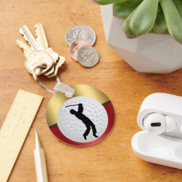 Golf sport bal en golfer Elegante achtergrond Sleutelhanger