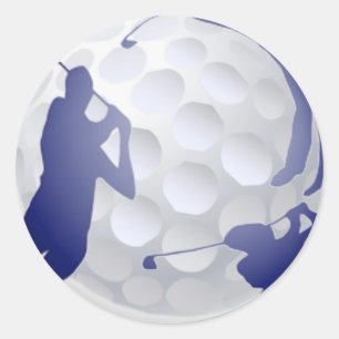 Golf, Sport Hobby Douanenaam Ronde Sticker