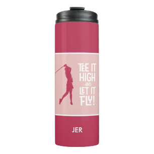 Golf sport humor tee citaat cute magenta rood roze thermosbeker