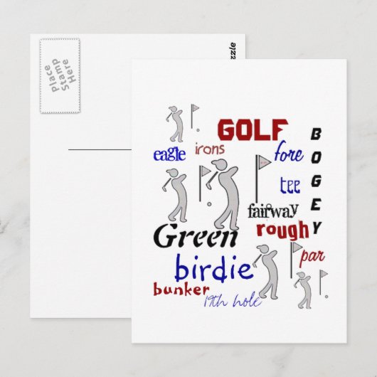 Golf, sport, Motivatie Briefkaart (Voorkant / Achterkant)