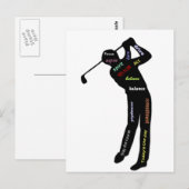 Golf, sport, Motivatie woorden Briefkaart (Voorkant / Achterkant)