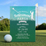 Golf Sport Retirement Party Waterverf Blue Sky Kaart<br><div class="desc">Golf Theme Retirement Invitations.</div>