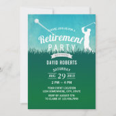 Golf Sport Retirement Party Waterverf Blue Sky Kaart (Voorkant)