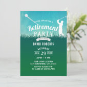 Golf Sport Retirement Party Waterverf Blue Sky Kaart (Staand voorkant)