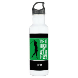 Golf Sport Theekop Quote Grappig Zwart Groen 24 oz Waterfles