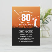 Golf Sports 80th Birthday Party Kaart (Staand voorkant)