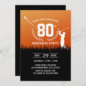 Golf Sports 80th Birthday Party Kaart (Voorkant / Achterkant)