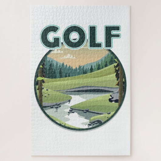 Golf Sports logo Legpuzzel (Verticaal)