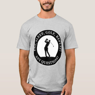 Golf Sportspeler Grappige Golfer Zeggen Zwart Wit T-shirt