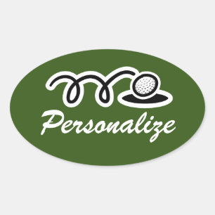 Golf sportstickers voor verjaardagsfeest en meer ovale sticker