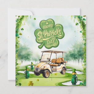 Golf St. Patrick's Day Aquarel Feestdagenkaart