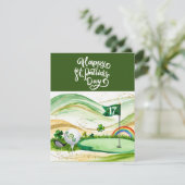 Golf St. Patrick's Day Aquarel Feestdagenkaart (Staand voorkant)
