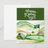 Golf St. Patrick's Day Aquarel Feestdagenkaart (Voorkant / Achterkant)