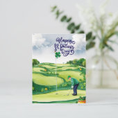 Golf St. Patrick's Day Aquarel Feestdagenkaart (Staand voorkant)