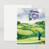 Golf St. Patrick's Day Aquarel Feestdagenkaart (Voorkant / Achterkant)