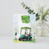 Golf St. Patrick's Day Aquarel Feestdagenkaart (Staand voorkant)