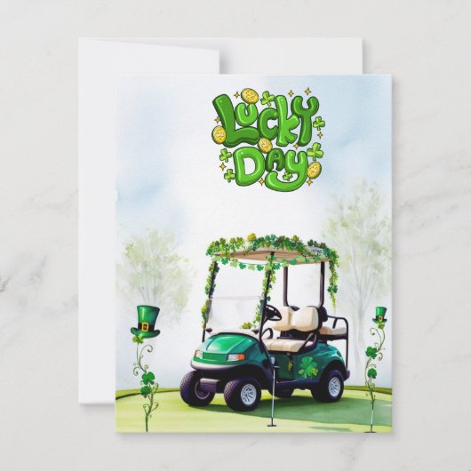Golf St. Patrick's Day Aquarel Feestdagenkaart (Voorkant)