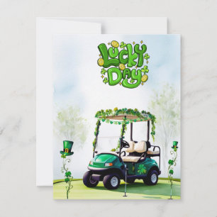 Golf St. Patrick's Day Aquarel Feestdagenkaart