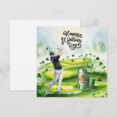 Golf St. Patrick's Day Aquarel Feestdagenkaart (Voorkant / Achterkant)