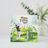 Golf St. Patrick's Day Aquarel Feestdagenkaart (Staand voorkant)