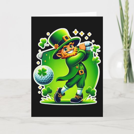 Golf St. Patrick's Day Golf Iers golfen 1 Kaart (Voorkant)