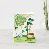 Golf St. Patrick's Day Golf thema voor Golfer Kaart (Voorkant)