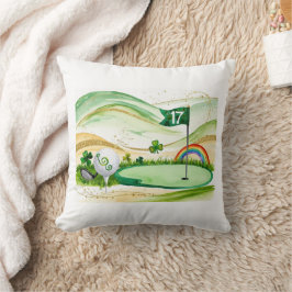 Golf St. Patrick's Day Golf thema voor golfer Kussen
