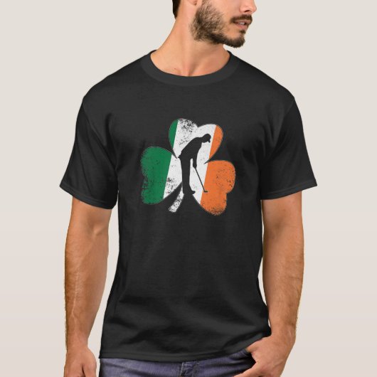 Golf St. Patrick's Day Golfing Shamrock Iris T-shirt (Voorkant)
