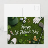 Golf St. Patrick's Day met golfbal voor golfer Briefkaart (Voorkant / Achterkant)