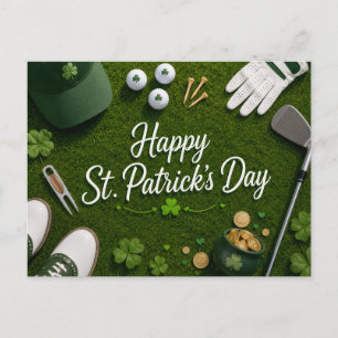 Golf St. Patrick's Day met golfbal voor golfer Briefkaart