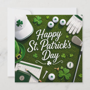 Golf St. Patrick's Day met golfbal voor golfer Feestdagenkaart
