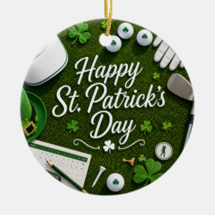 Golf St. Patrick's Day met golfbal voor golfer Keramisch Ornament